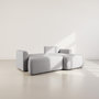 Voir la diapositive 2 : BEST MOBILIER Candela - canapé d'angle droit 4 places - convertible avec coffre - en tissu bouclette