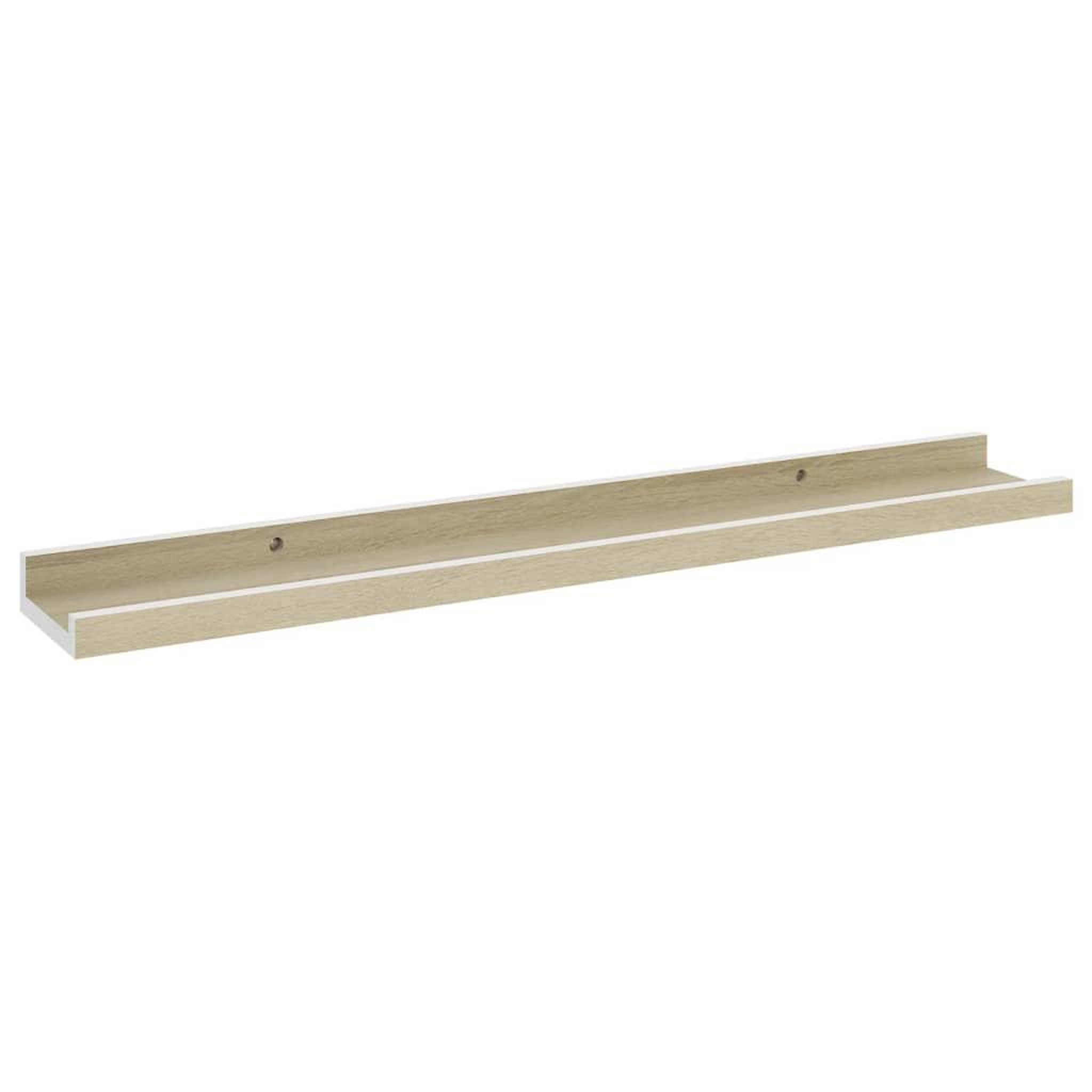 Voir la diapositive 4 : VIDAXL Etageres murales 2 pcs blanc et chene sonoma 60x9x3 cm
