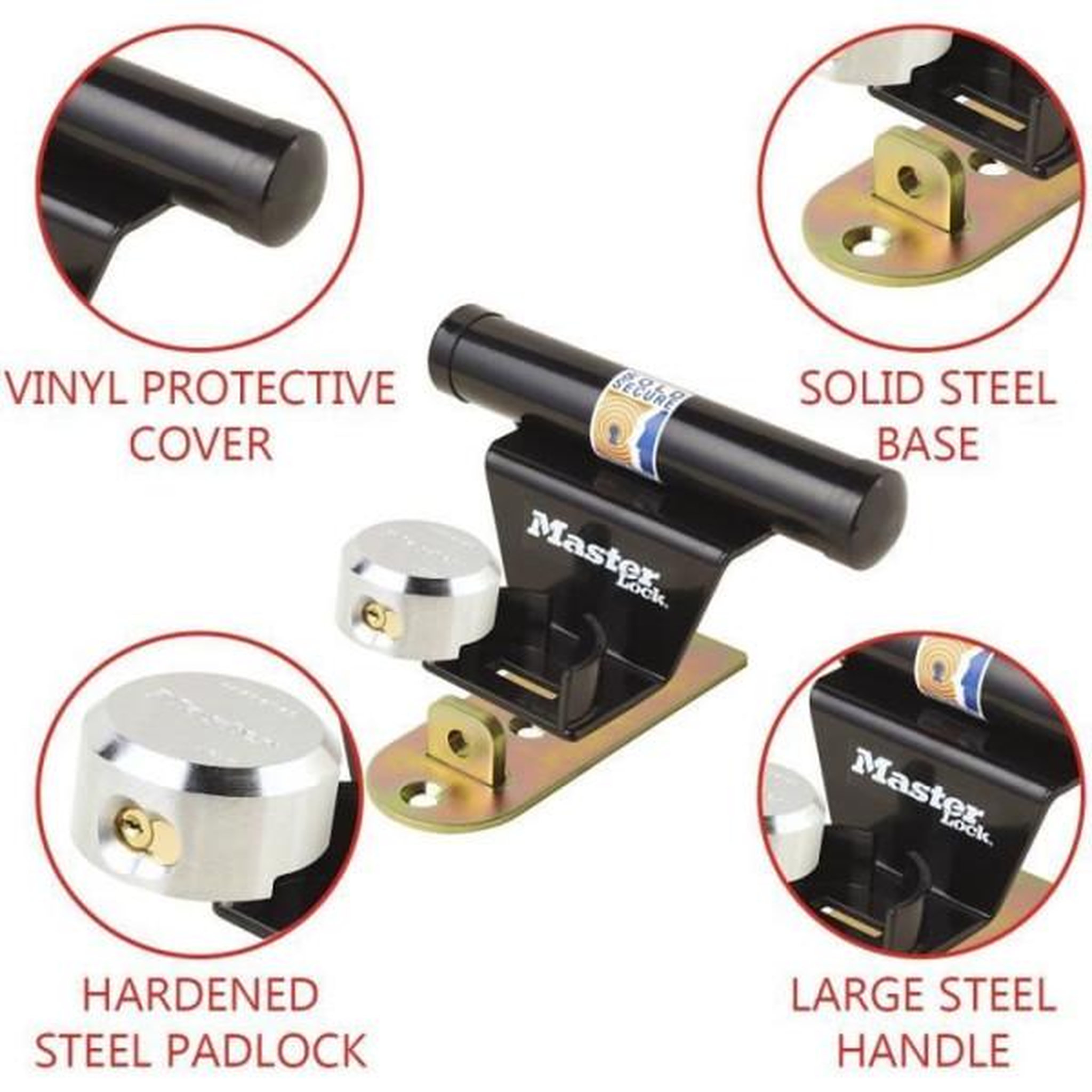 Voir la diapositive 3 : Master lock Antivol pour porte de garage basculante - master lock - barre de sécurité en acier - cylindre a 6 goupilles