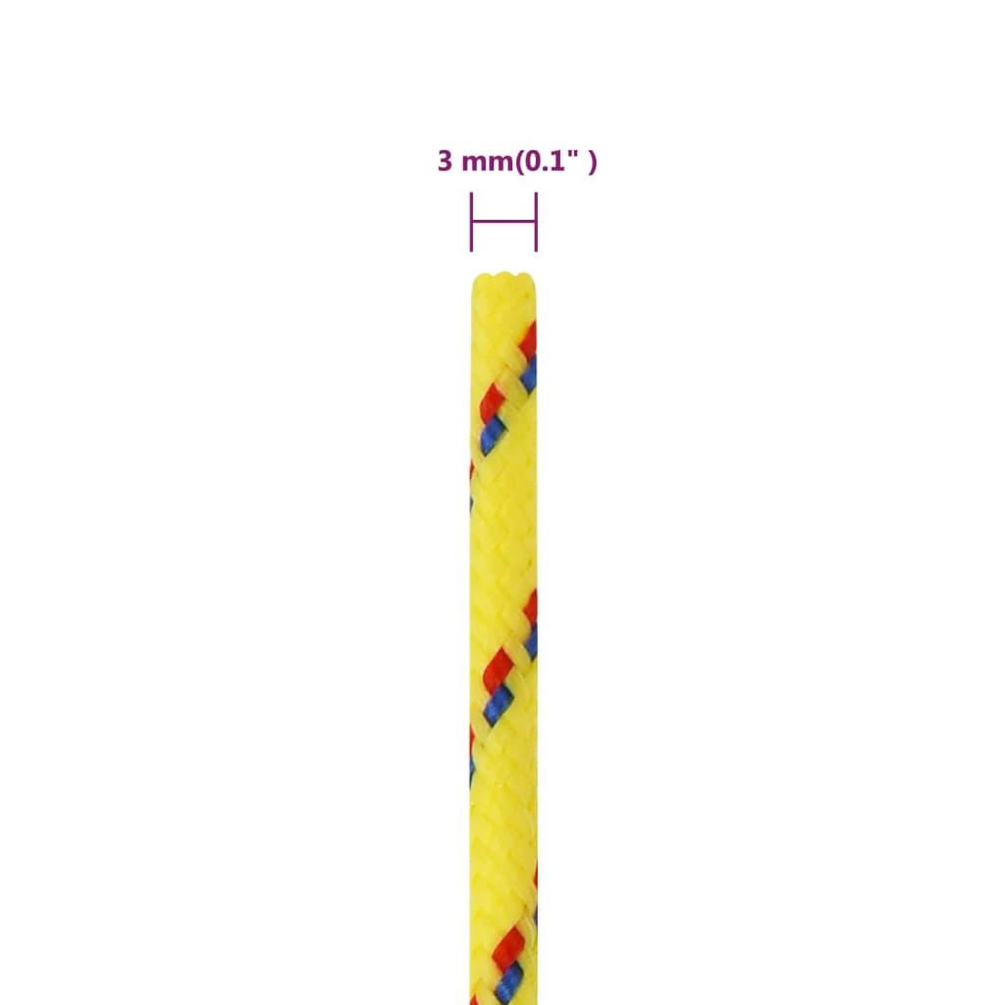 Voir la diapositive 6 : VIDAXL Corde de bateau Jaune 3 mm 250 m Polypropylene