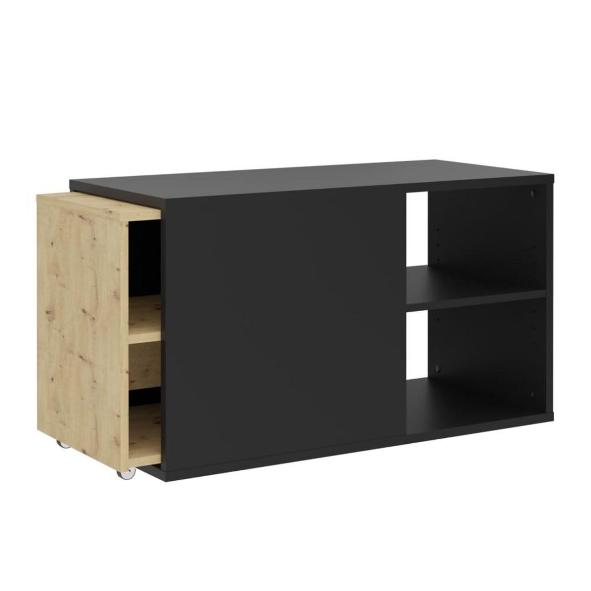 FMD FMD Meuble TV avec 2 compartiments ouverts 133,5x39,9x49,2 cm