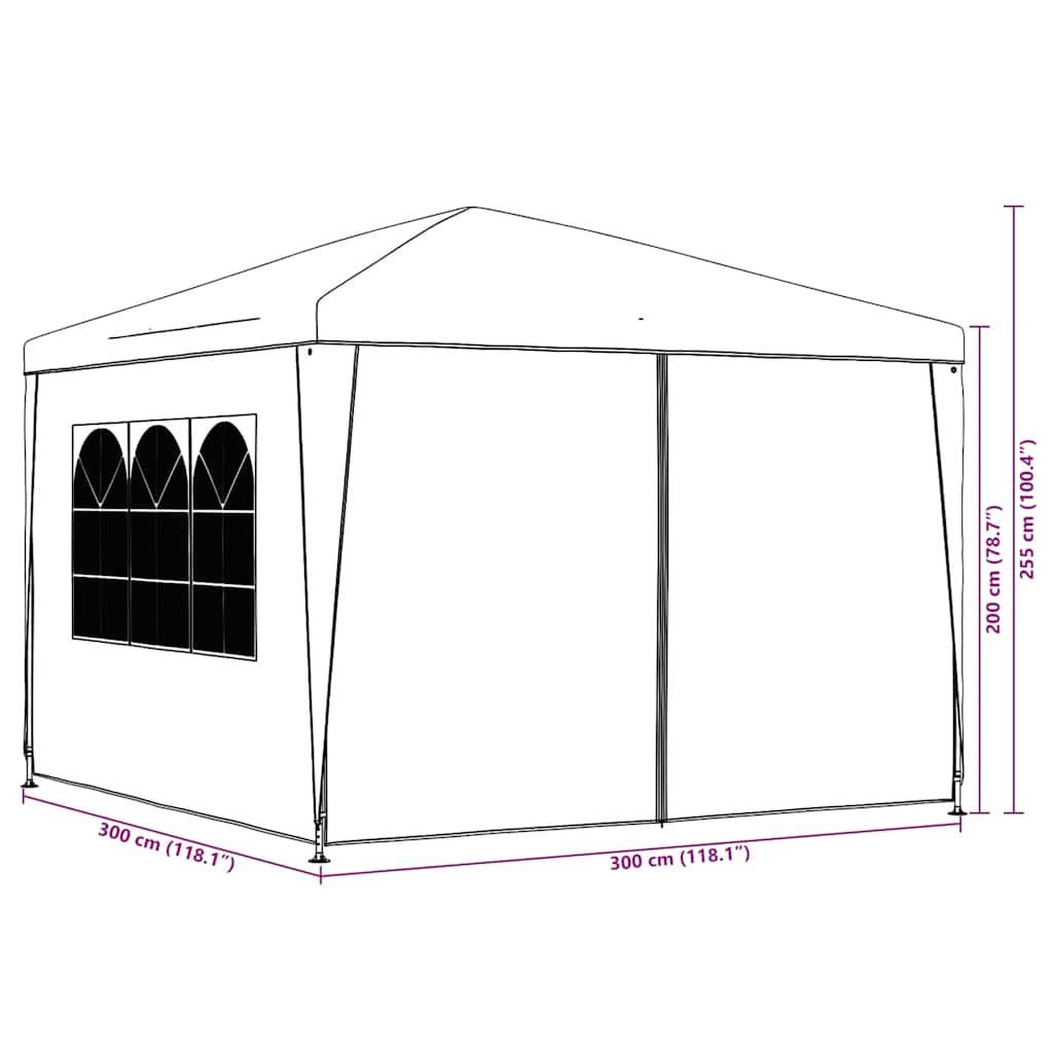 Voir la diapositive 6 : VIDAXL Tente de reception 3 x 3 m Bleu