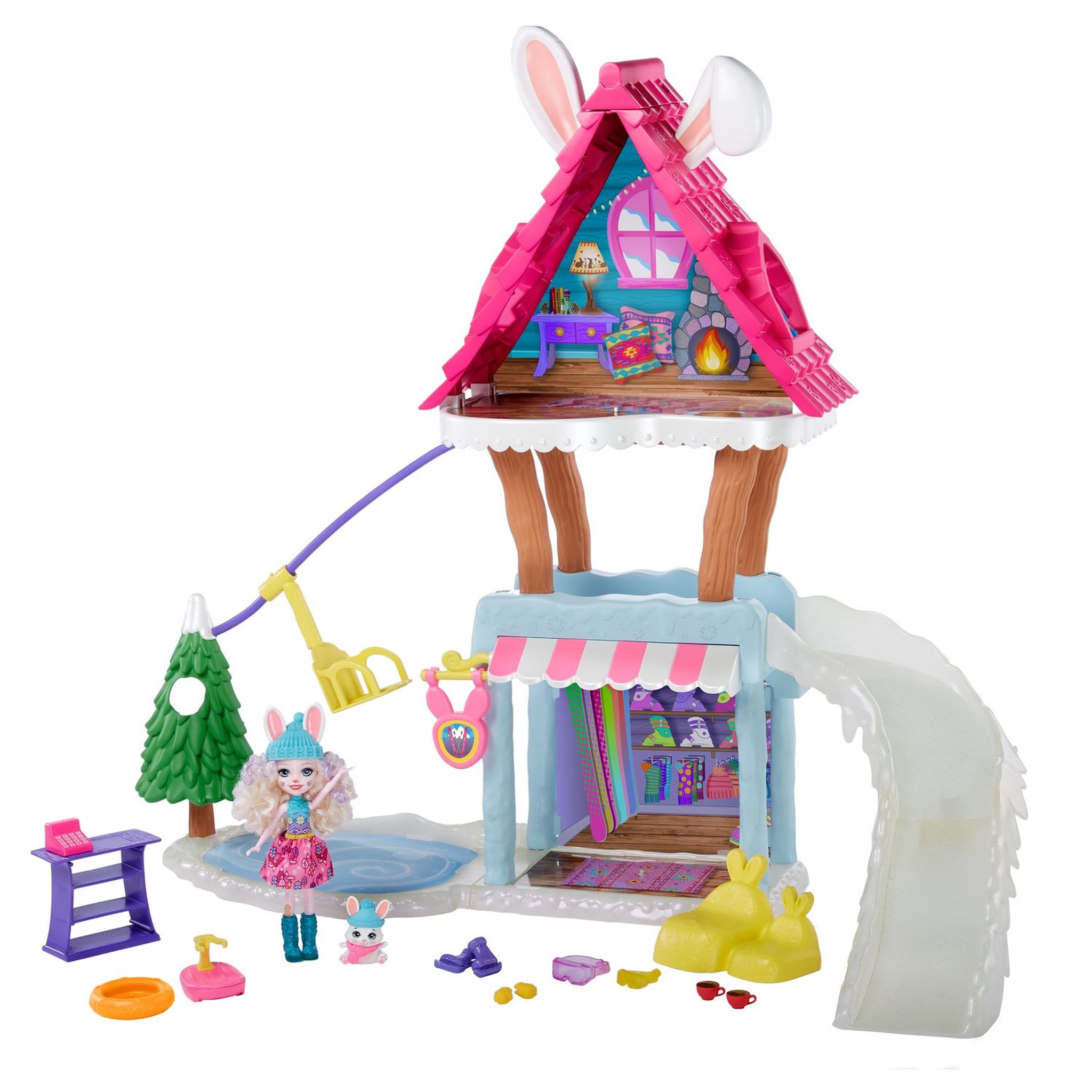 Voir la diapositive 1 : Enchantimals Chalet des Neiges de Bevy Lapin Enchantimals