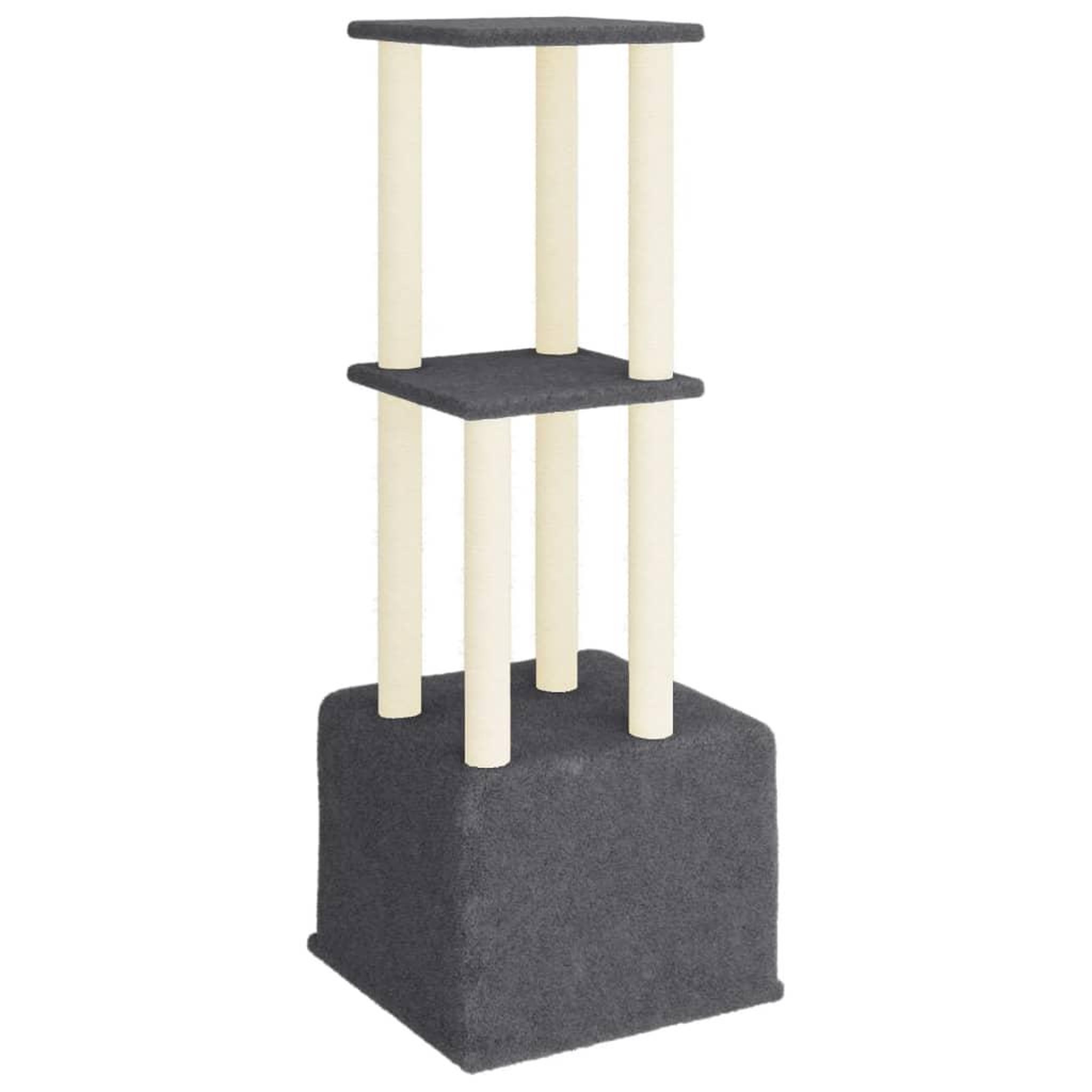 Voir la diapositive 5 : VIDAXL Arbre a chat avec griffoirs en sisal Gris fonce 133,5 cm