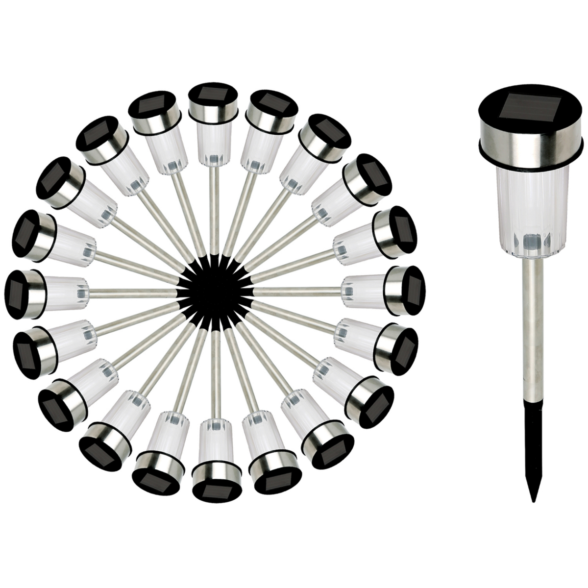 ID MARKET Lot de 20 bornes solaires à LED lampes de jardin à planter