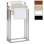 IDIMEX Porte-serviettes EDOARDO, en métal chromé et bois. Coloris disponibles : Gris