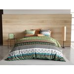 ATELIER DU COTON Parure housse de couette 100% coton 57fils -echo. Coloris disponibles : Vert
