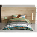 ATELIER DU COTON Parure housse de couette 100% coton 57fils -echo. Coloris disponibles : Vert
