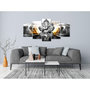 Voir la diapositive 2 : Paris Prix Tableau 5 Panneaux  Buddha Style Silver Wide