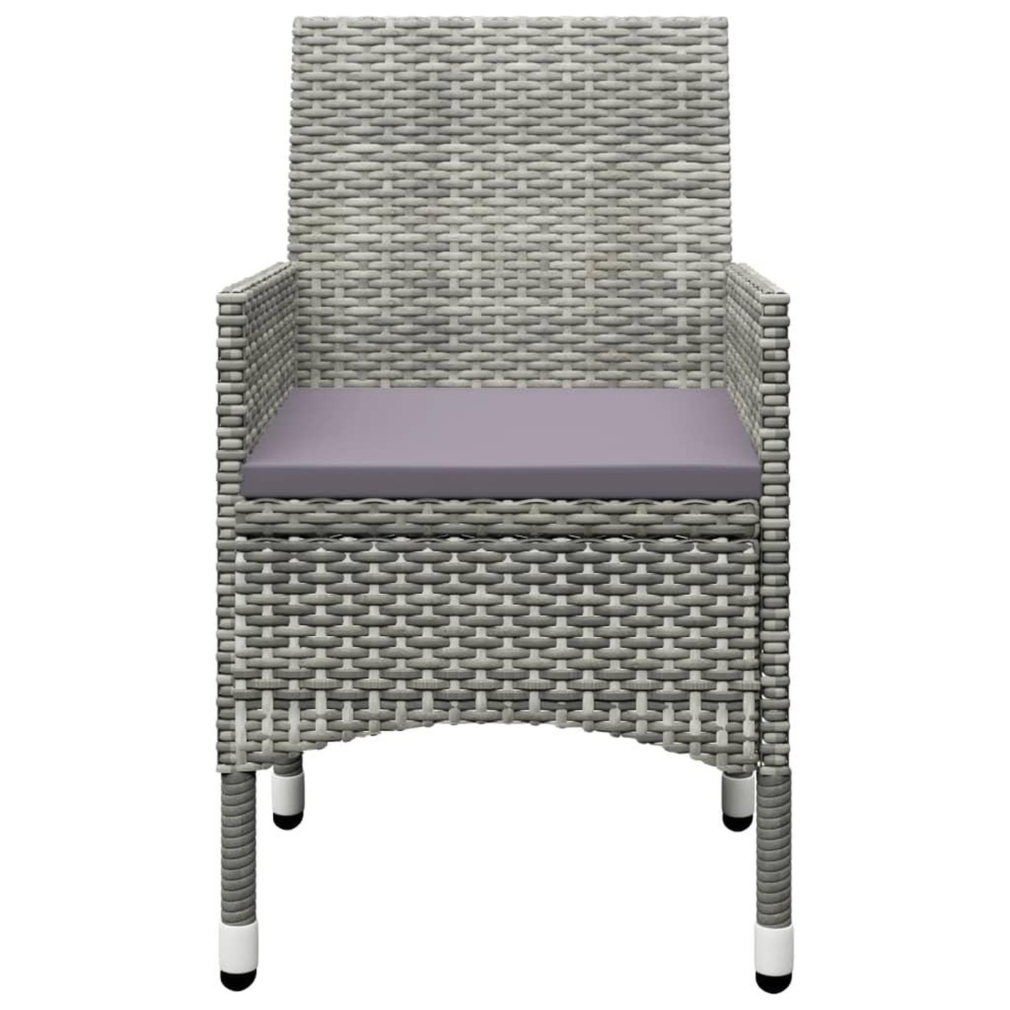 Voir la diapositive 5 : VIDAXL Ensemble de bistro 3 pcs resine tressee et verre trempe gris