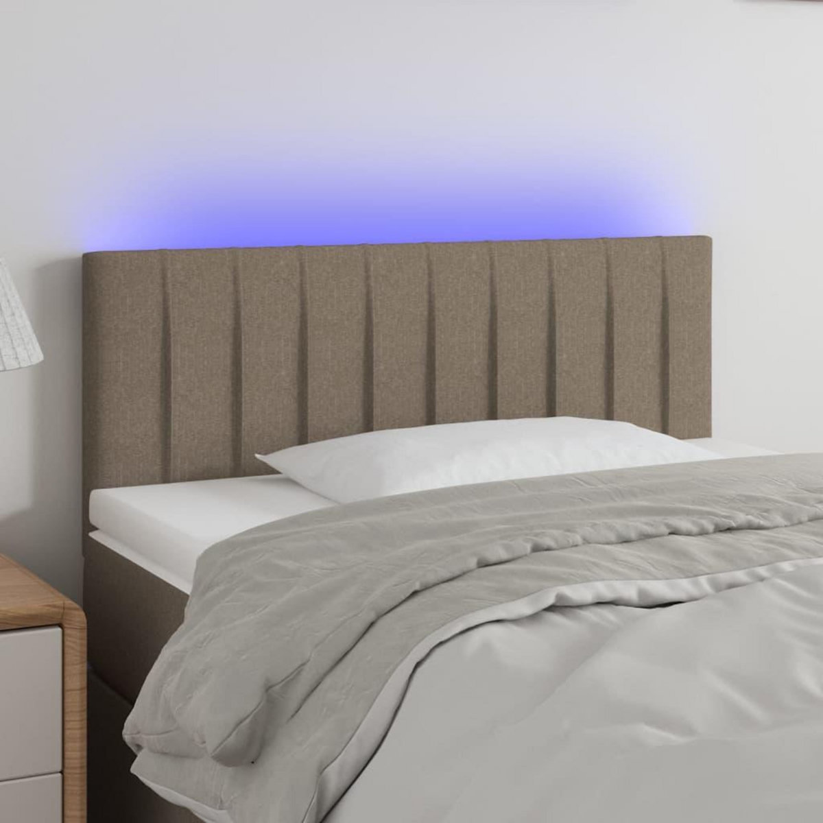 VIDAXL Tete de lit a LED Taupe 90x5x78/88 cm Tissu