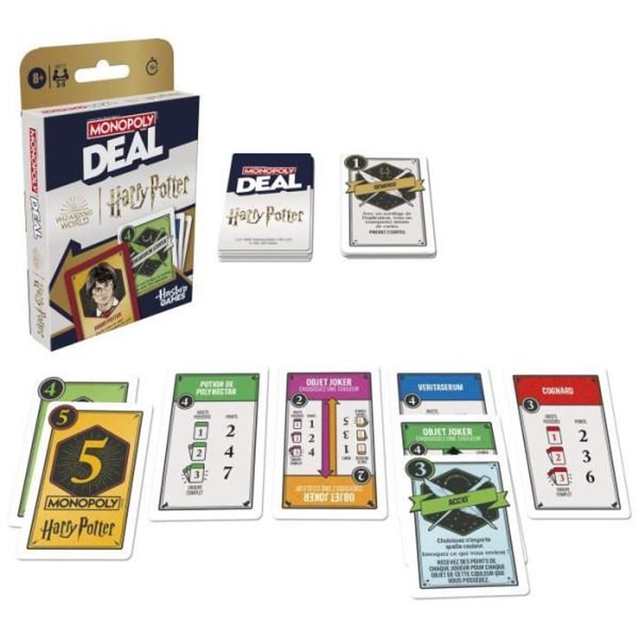 Voir la diapositive 2 : HASBRO Monopoly Deal Harry Potter, Jeu de cartes rapide 15 min, Hasbro Games, Des 8 ans