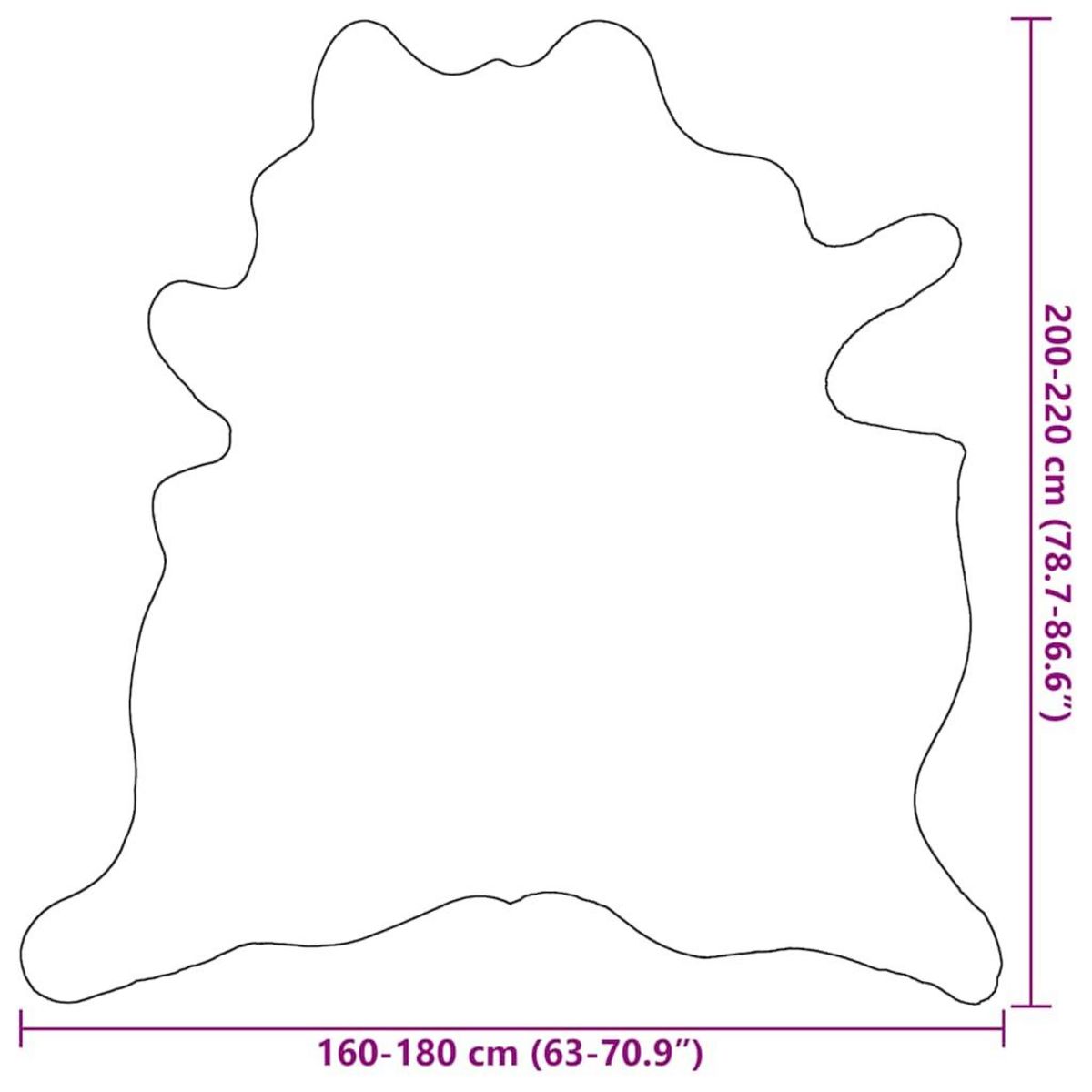 VIDAXL Tapis en peau de vache veritable noir et blanc 180x220 cm