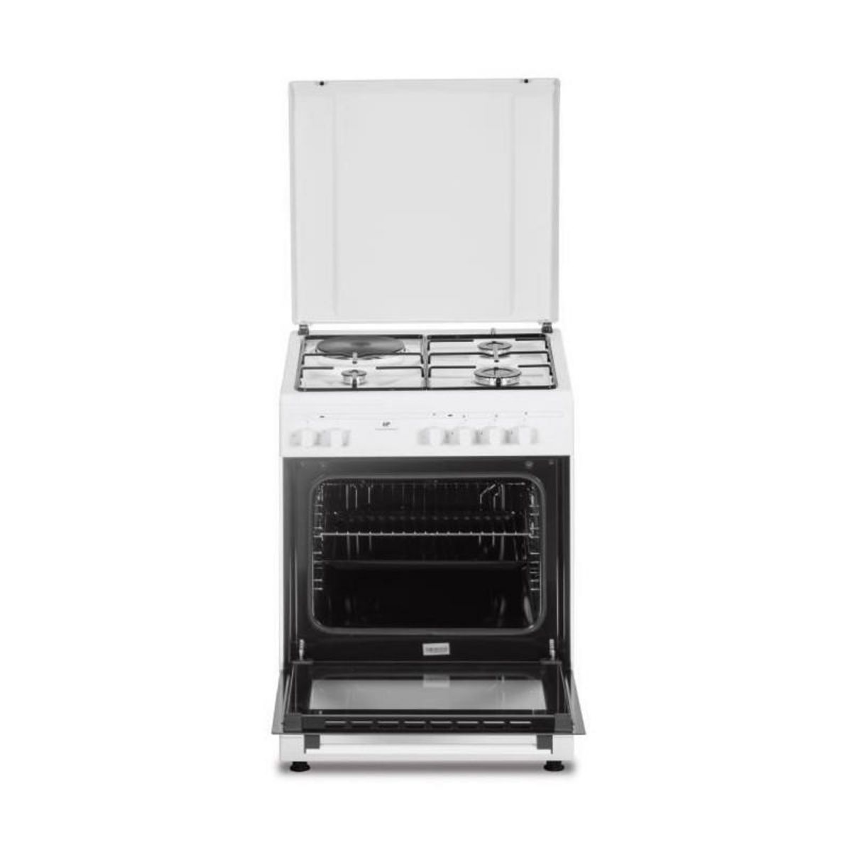 CONTINENTAL EDISON Cuisiniere mixte CONTINENTAL EDISON CECM60FCW - 3 feux gaz + 1 électrique - L59,8 x P61 xH83 cm - Blanc