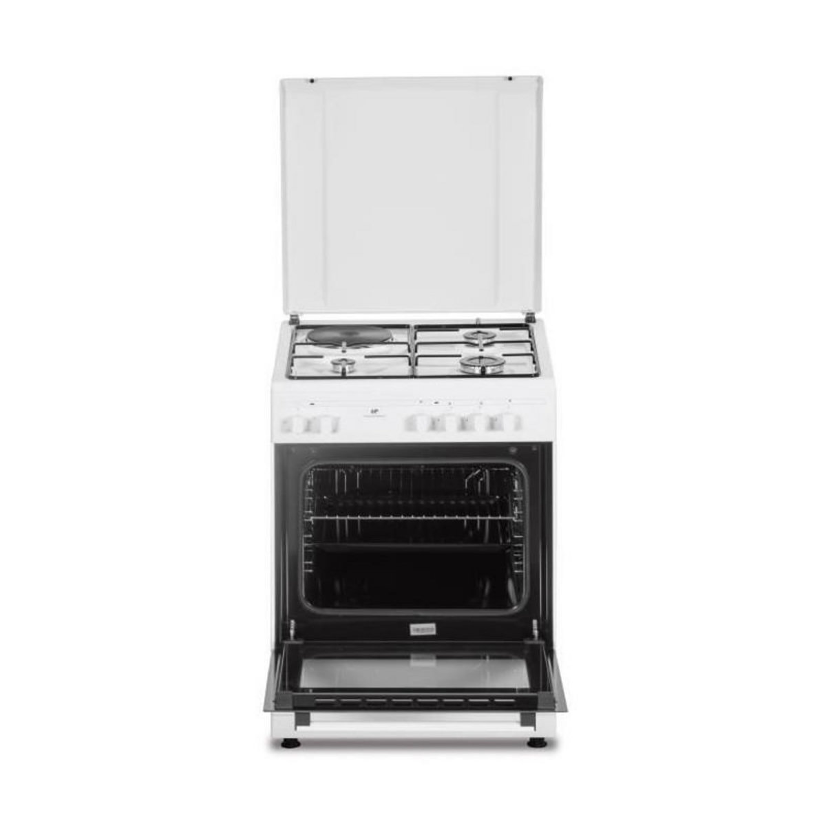 CONTINENTAL EDISON Cuisiniere mixte CONTINENTAL EDISON CECM60FCW - 3 feux gaz + 1 électrique - L59,8 x P61 xH83 cm - Blanc