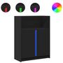 Voir la diapositive 2 : VIDAXL Buffet avec LED noir 77x34x100 cm bois d'ingenierie