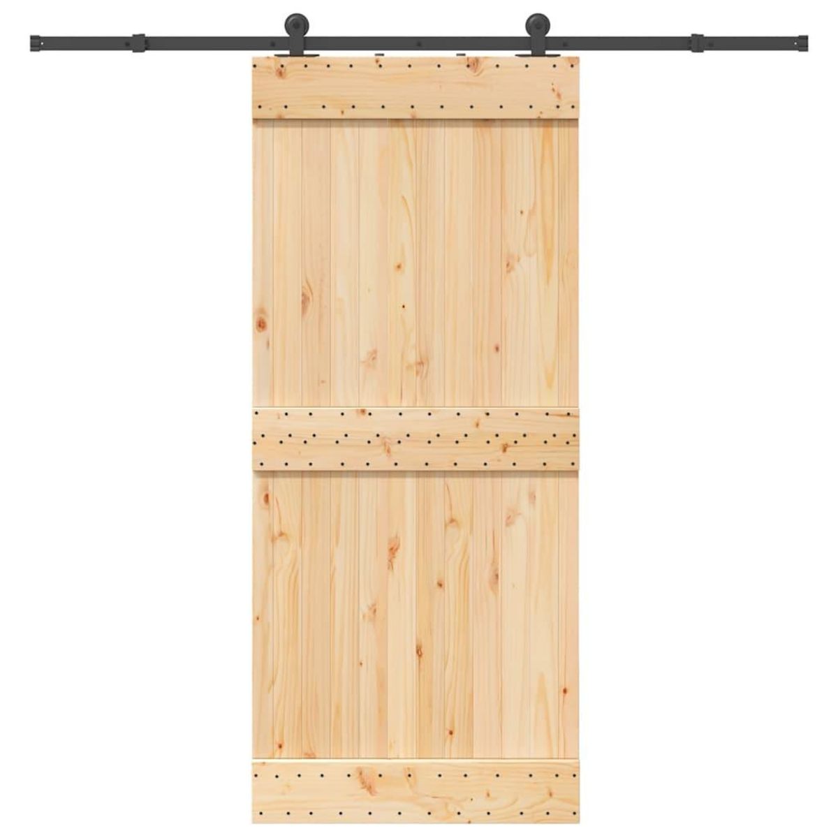 VIDAXL Porte coulissante et kit de quincaillerie 90x210 cm pin massif