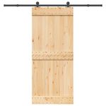 VIDAXL Porte coulissante et kit de quincaillerie 90x210 cm pin massif