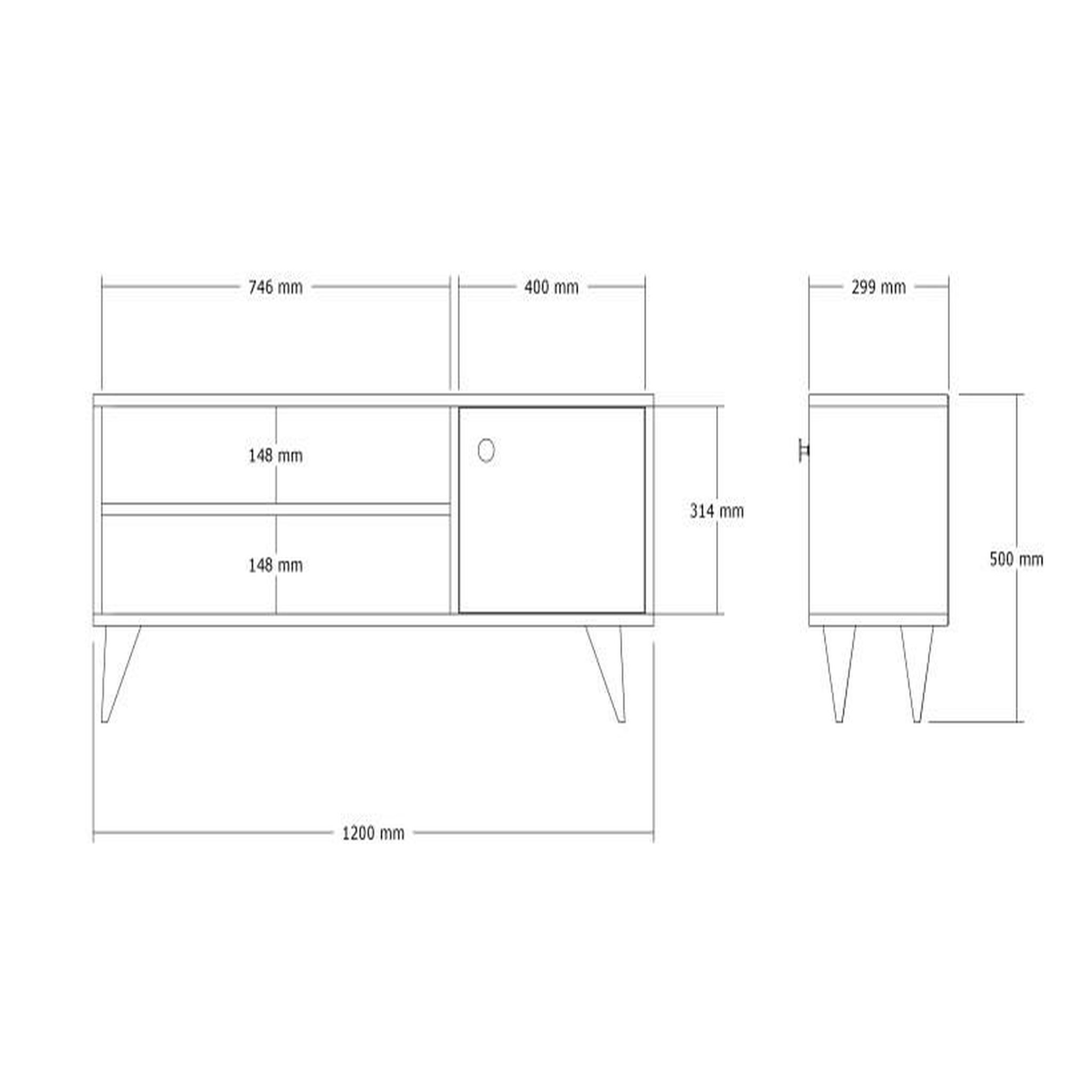 Habitat et Jardin Meuble tv en bois  jena  - 120 x 29 x 50 cm - pin atlantique