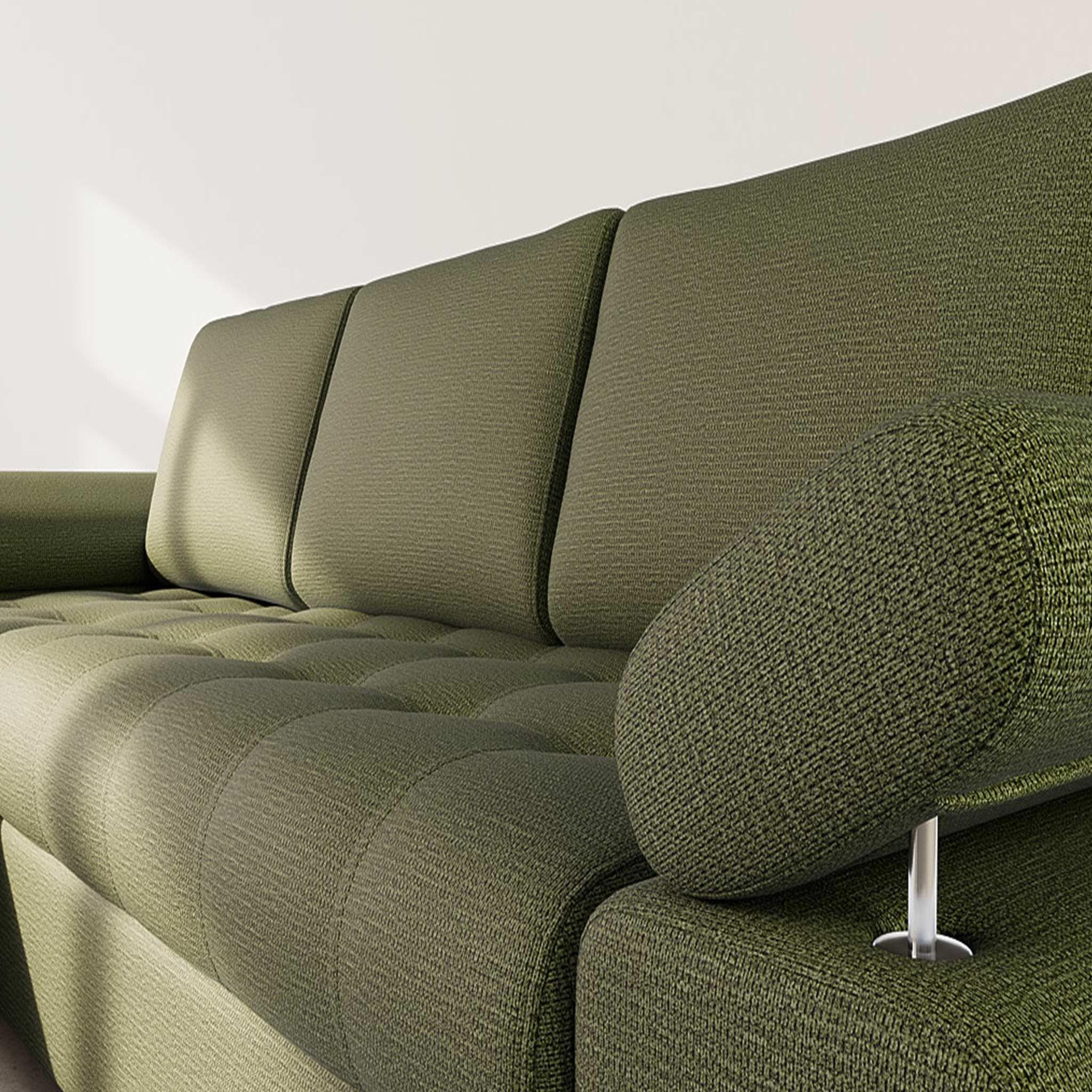 Voir la diapositive 5 : BEST MOBILIER Bianca - canapé d'angle gauche 4 places convertible avec coffre en tissu texturé
