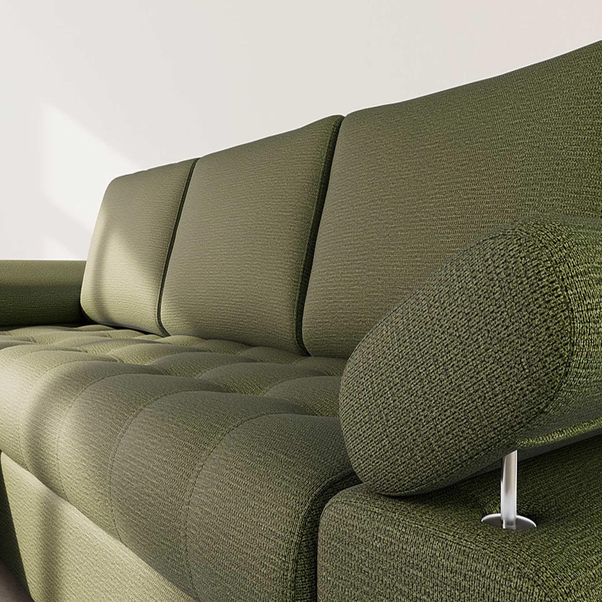 BEST MOBILIER Bianca - canapé d'angle gauche 4 places convertible avec coffre en tissu texturé