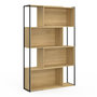 Voir la diapositive 3 : ID MARKET Etagère bibliothèque modulable DETROIT séparateur d'angle extensible design industriel 170 cm