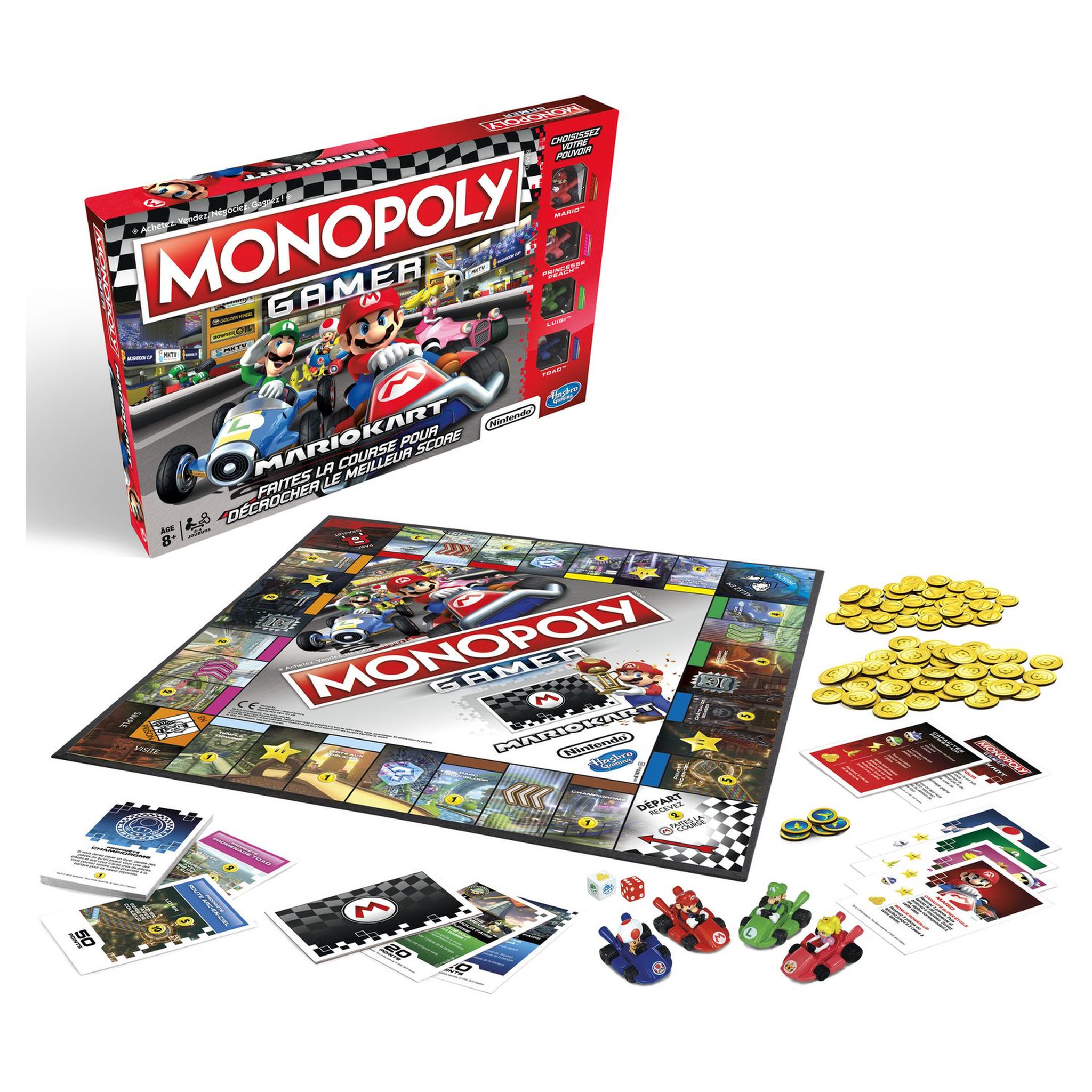 Voir la diapositive 2 : HASBRO Monopoly Gamer Mario Kart