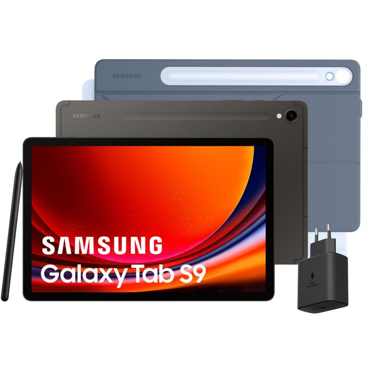Samsung Tablette Android Pack S9 + BookCover+ Bloc de charge