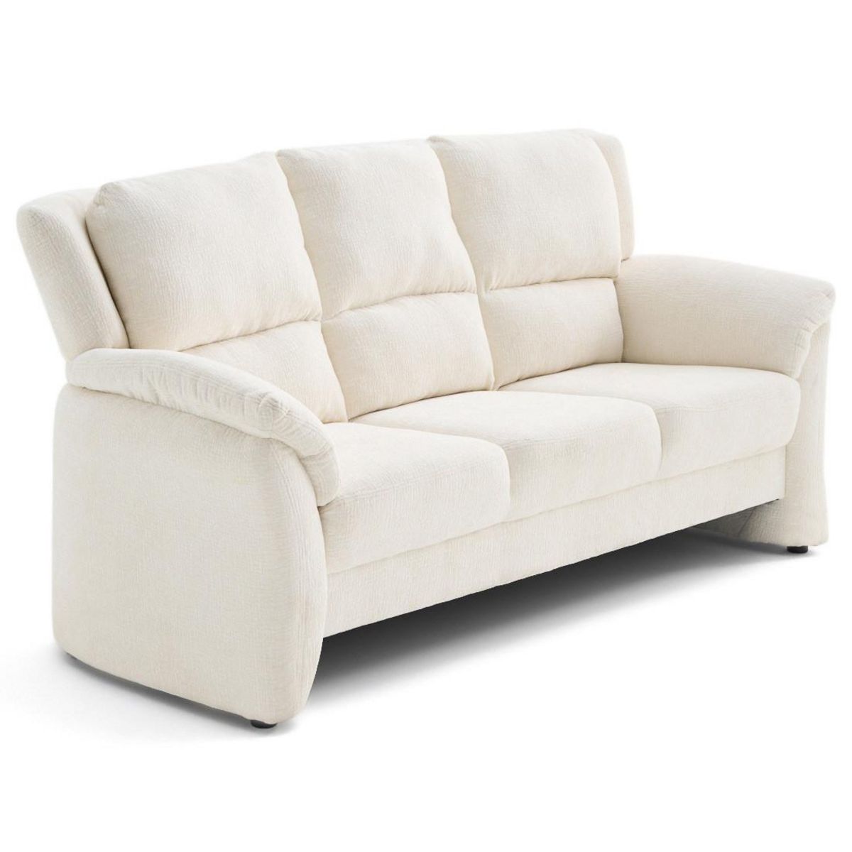 LISA DESIGN Bastille - canapé droit 3 places en tissu velours relief