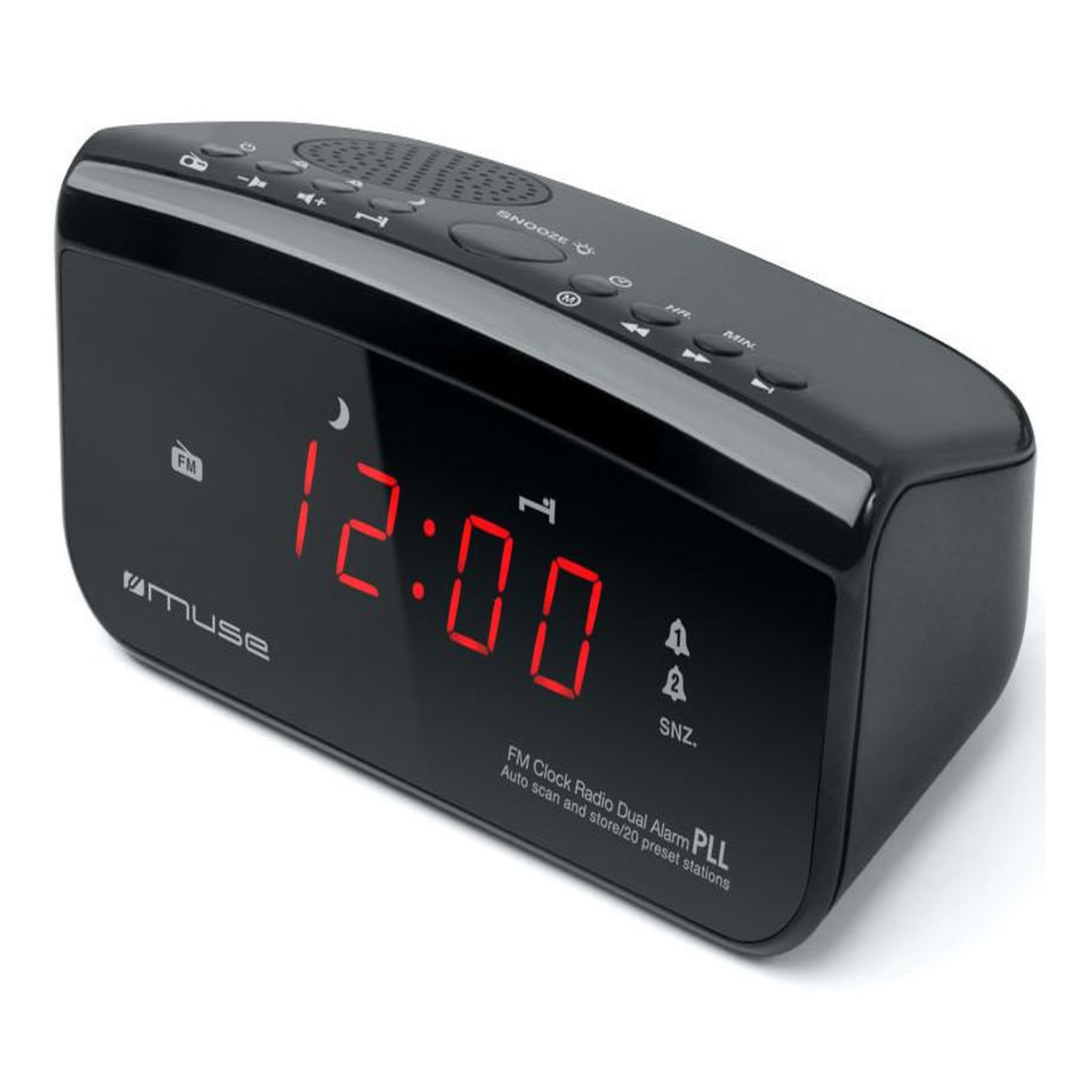 Muse Radio réveil double alarme noir - M12CR