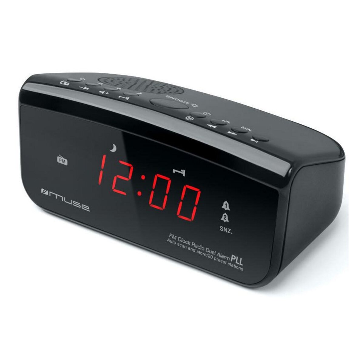 Muse Radio réveil double alarme noir - m12cr