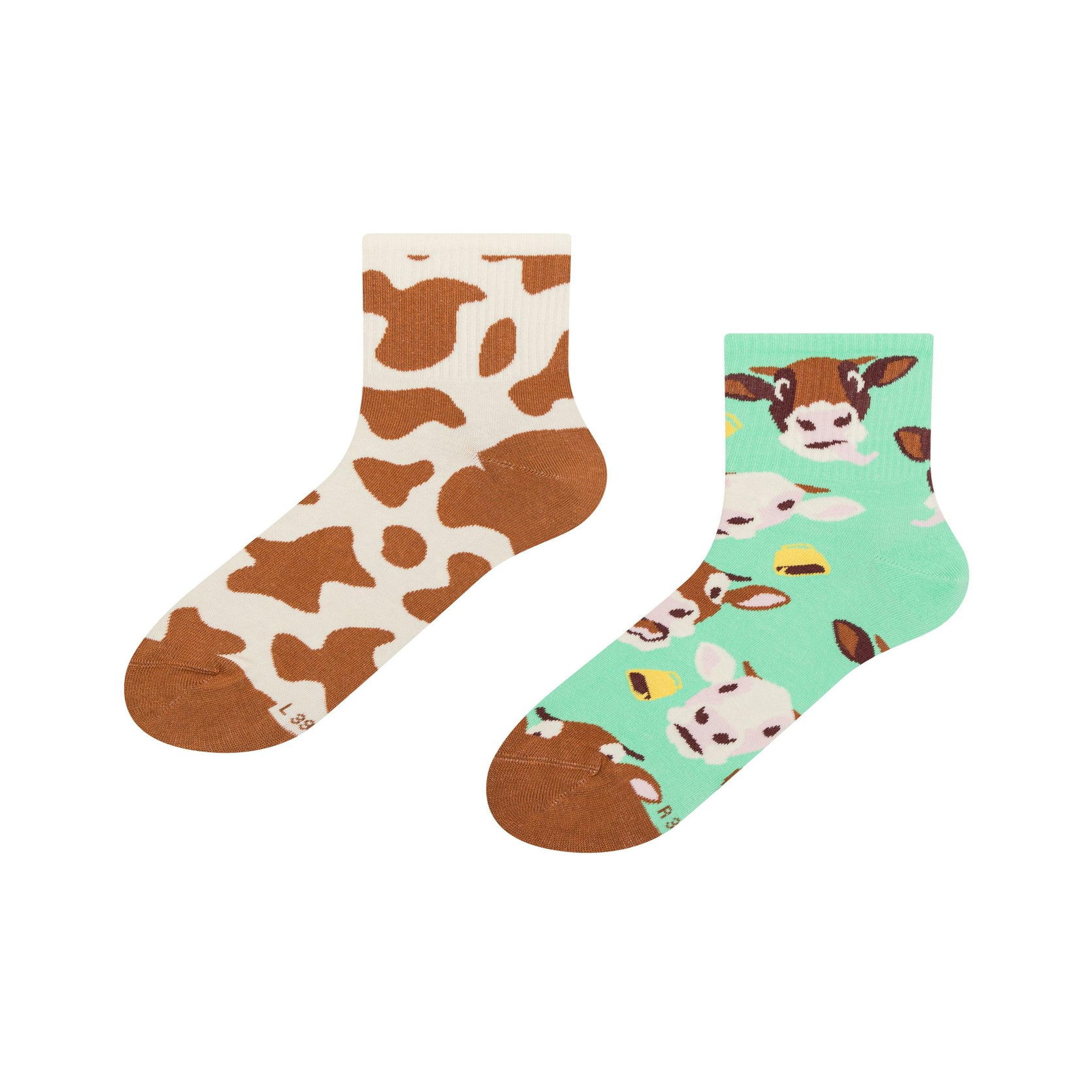DEDOLES Chaussettes courtes vaches & cloches. Coloris disponibles : Multicolore