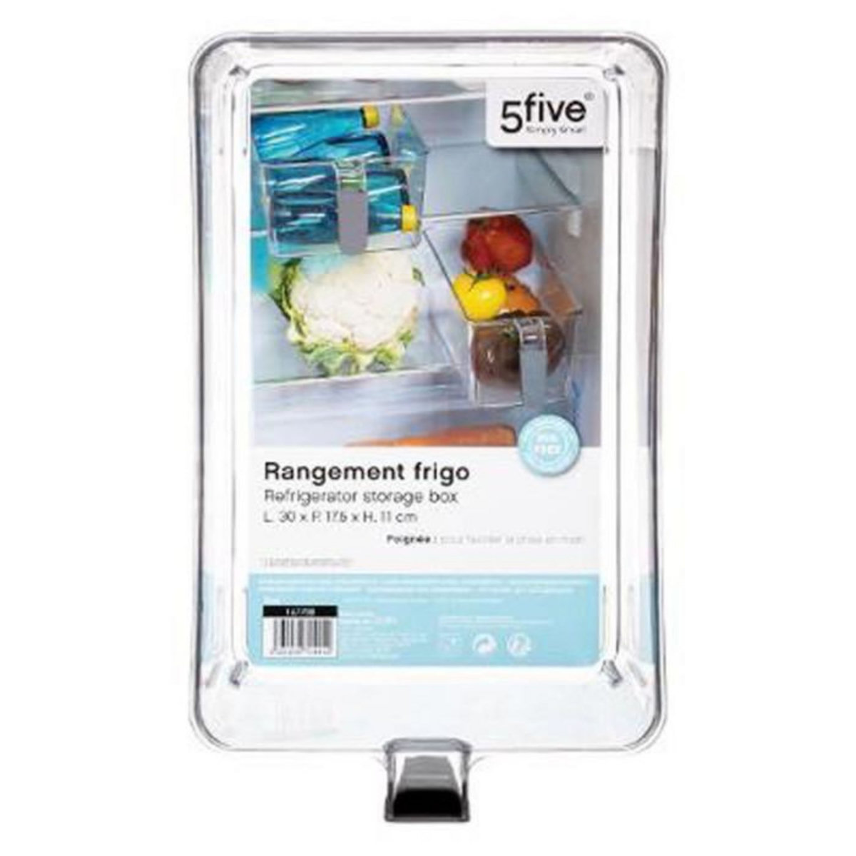 FIVE Bac de Rangement Frigo  Poignée  17cm Transparent