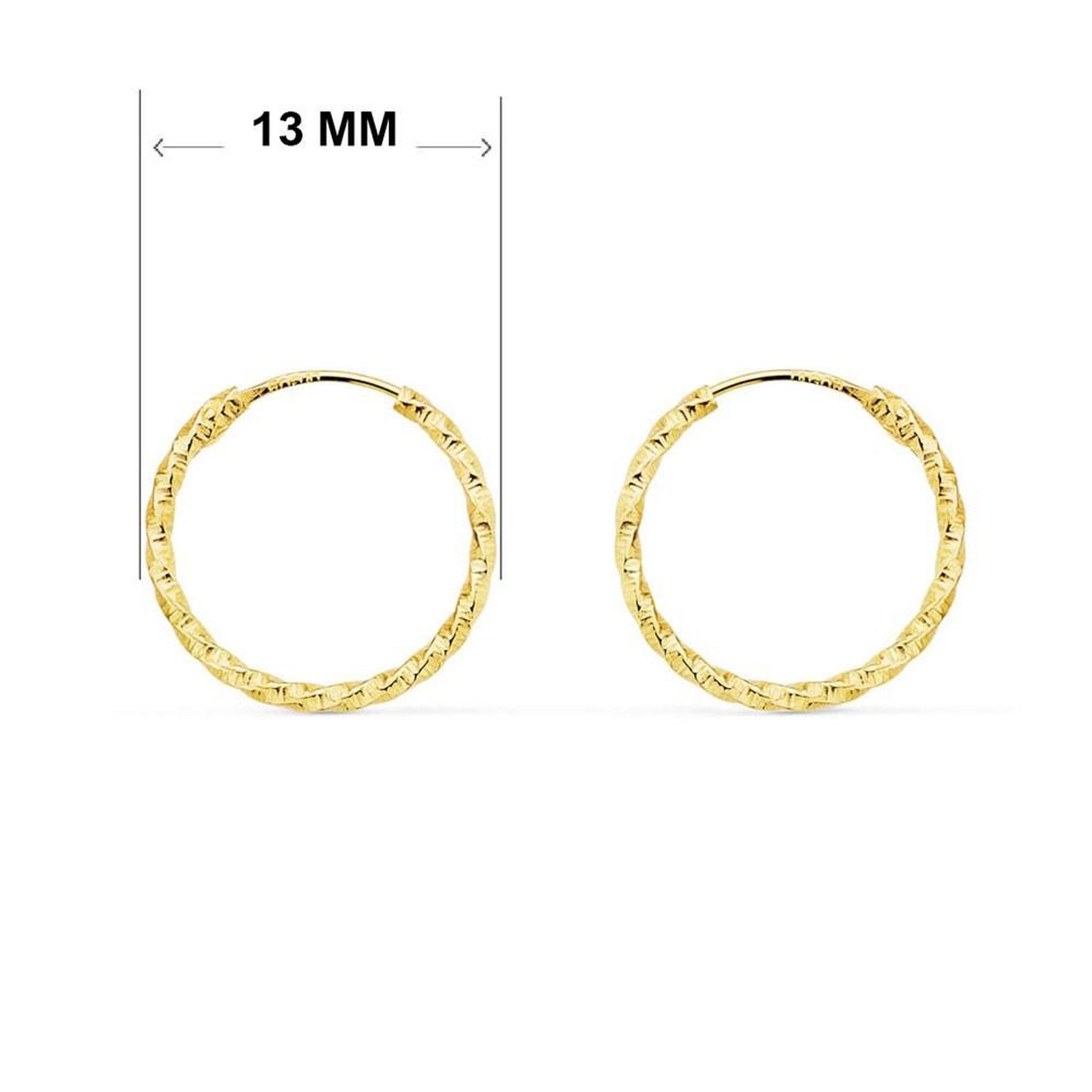 Voir la diapositive 2 : L'ATELIER D'AZUR Boucles d'Oreilles Créoles Or 18 Carats 750/000 Jaune - Torsadées