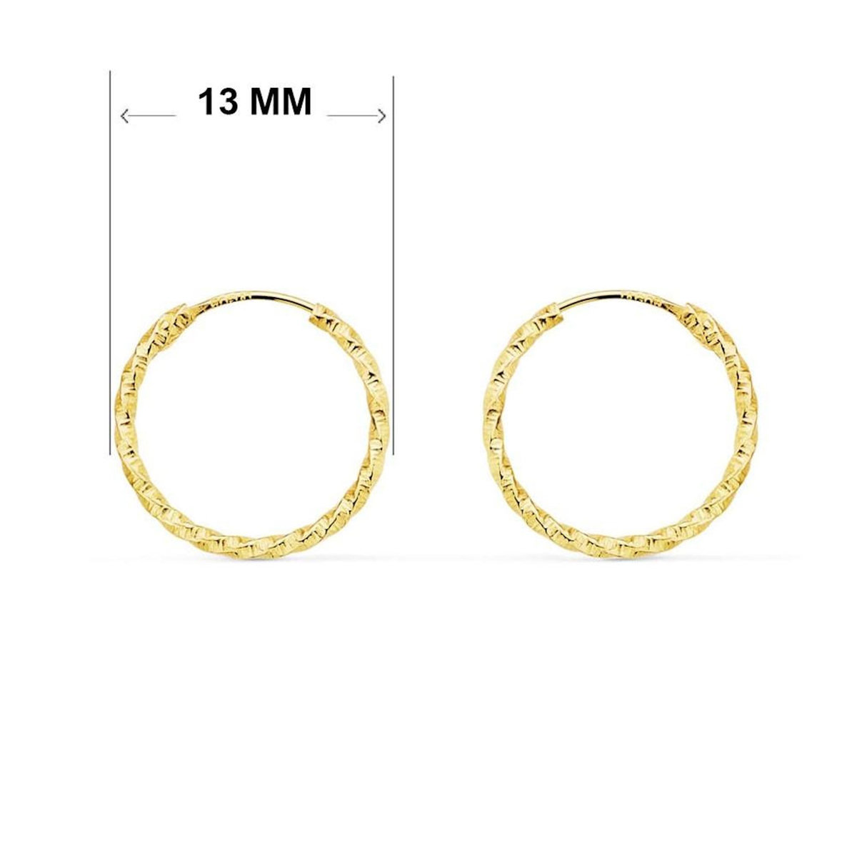L'ATELIER D'AZUR Boucles d'Oreilles Créoles Or 18 Carats 750/000 Jaune - Torsadées