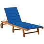 Voir la diapositive 1 : VIDAXL Chaise longue de jardin avec coussin Bois d'acacia solide
