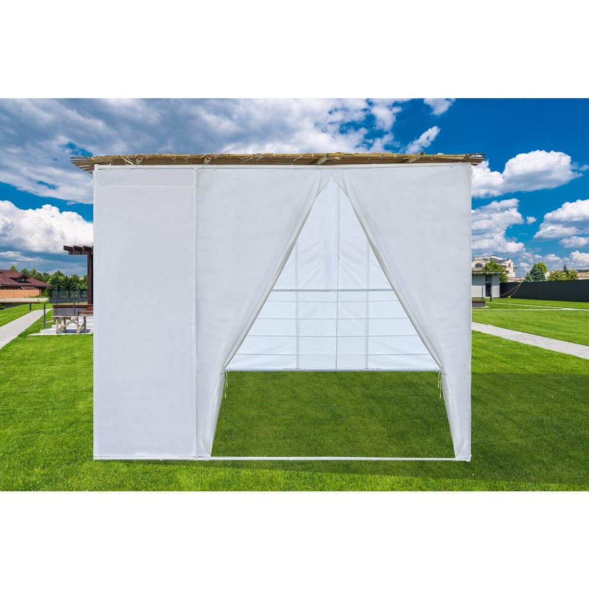 Habitat et Jardin Souccah en Kit NINA ajustable 3 x 3 -3 Rouleaux de bambou et 3 tasseaux de bois