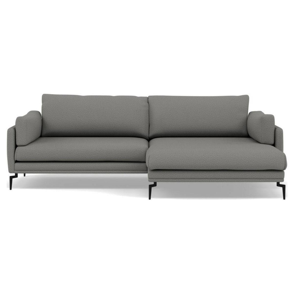 LISA DESIGN Carlos - canapé d'angle droit 4 places ultra moelleux en tissu texturé