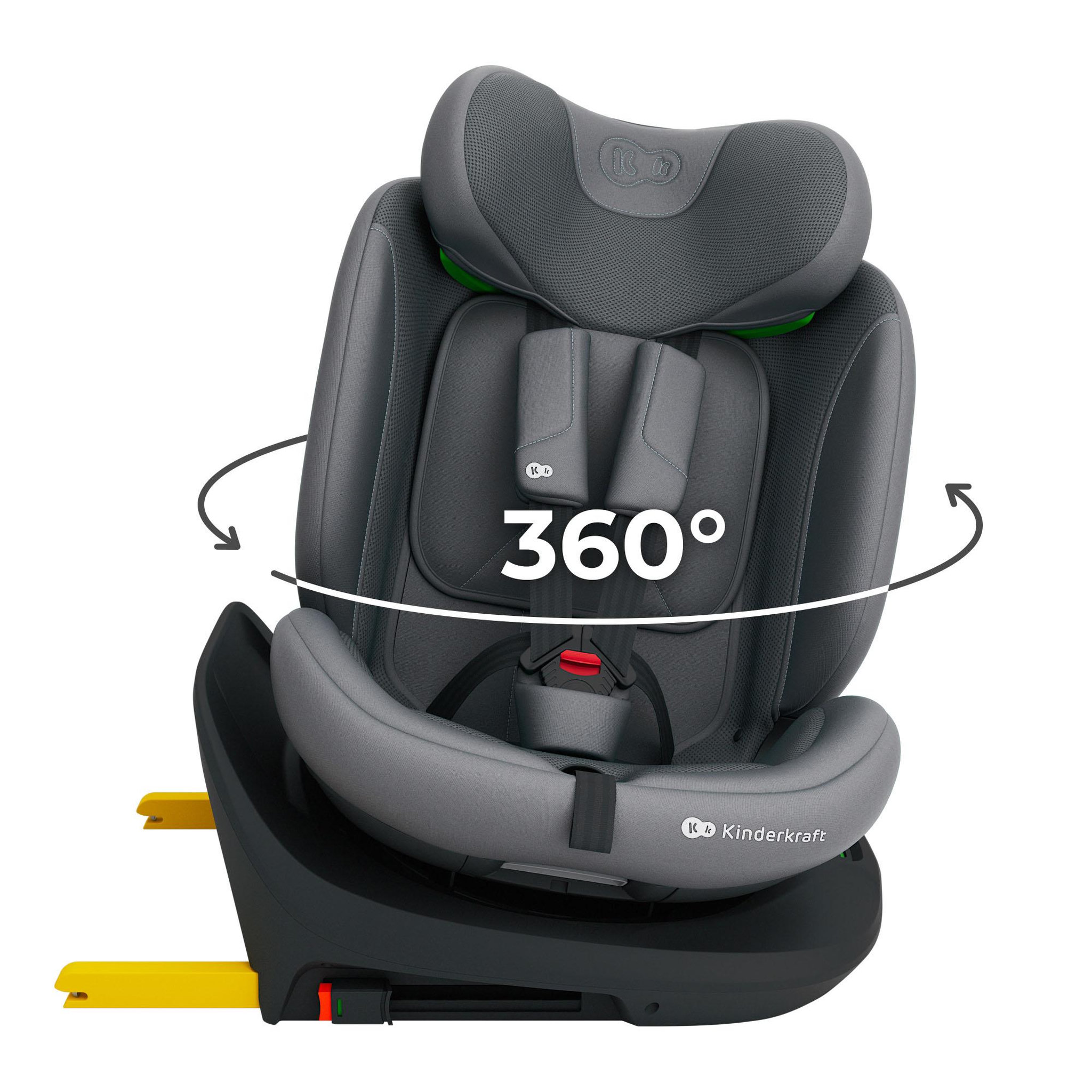 Voir la diapositive 3 : KINDERKRAFT Kinderkraft I-360 2 PLUS, siège auto 4 en 1, 40-150 cm, installation ISOFIX facile, 5 positions d'assise, de 0 à 36 kg, EASY SPIN 360° pour un chargement et un déchargement faciles, Gris