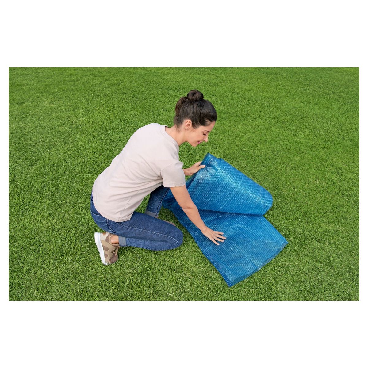 BESTWAY Bâche solaire  ovale 529 x 250 pour piscine ovale Power Steel&trade; 549 x 274 x 122 cm