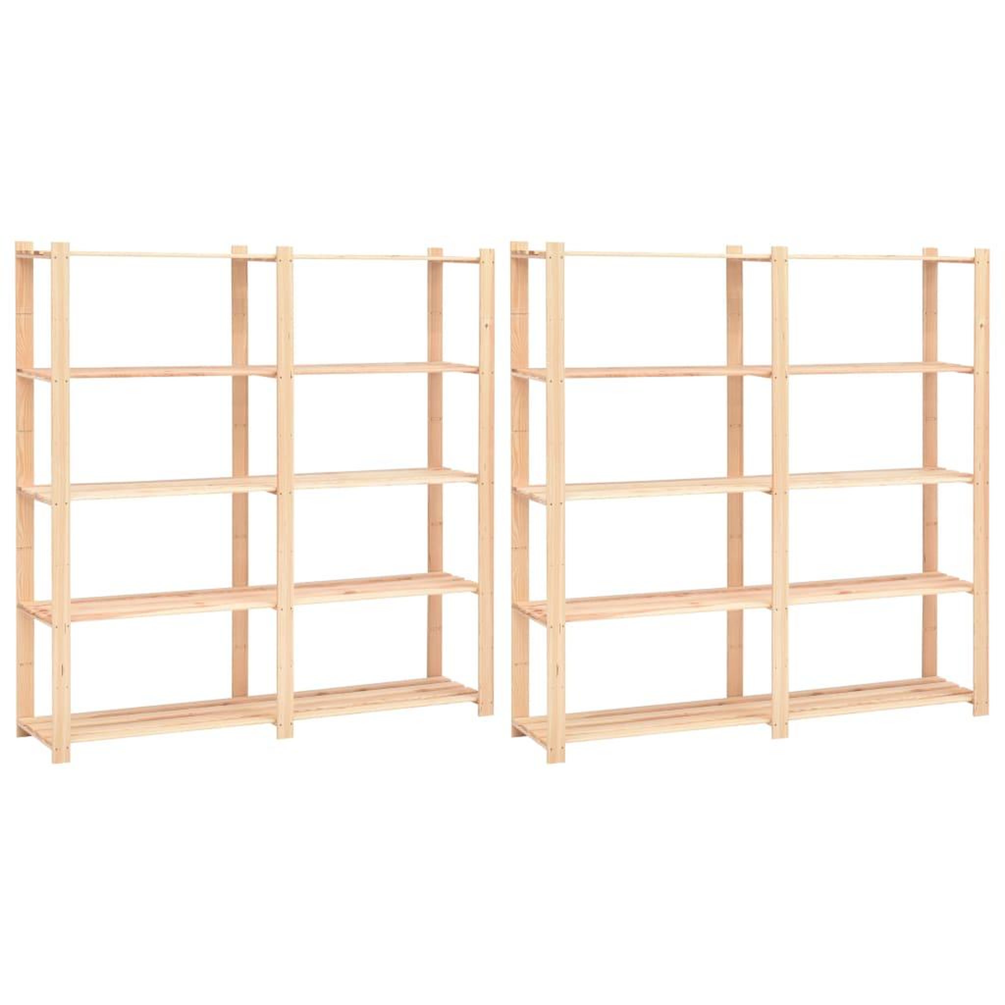 VIDAXL Etageres de rangement a 5 niveaux 2pcs 170x38x170 cm Pin 500 kg