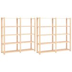 VIDAXL Etageres de rangement a 5 niveaux 2pcs 170x38x170 cm Pin 500 kg