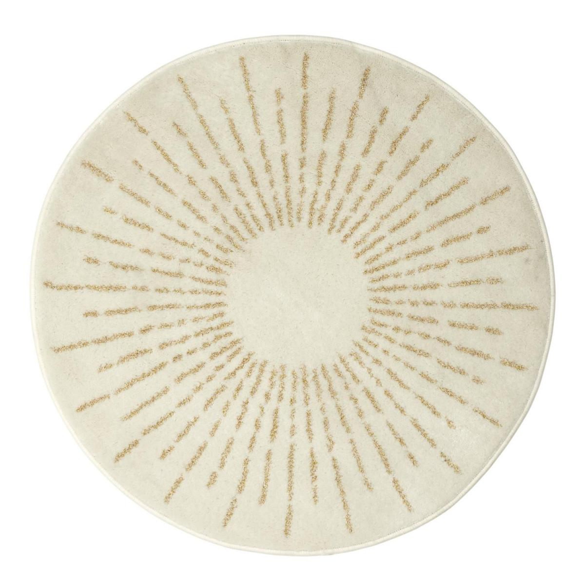 HOME DECO KIDS Tapis rond enfant  soleil métallisé  80cm beige
