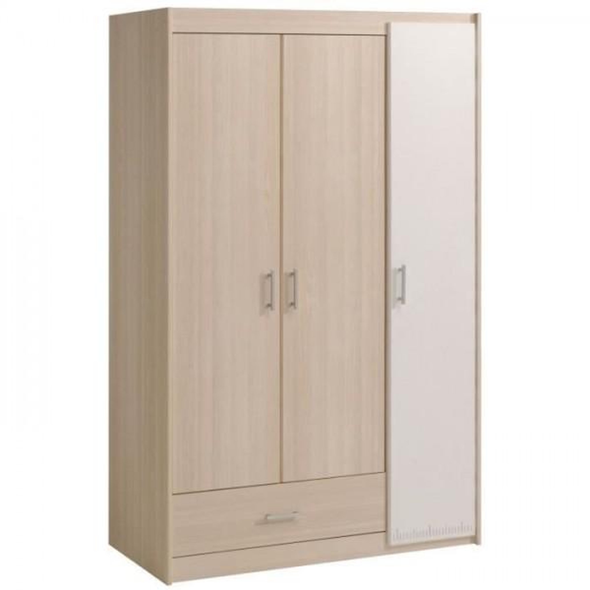 Voir la diapositive 6 : PARISOT PARISOT Chambre enfant complete - Tete de lit + lit + armoire - Style contemporain - Décor acacia clair et blanc - CHARLEMAGNE