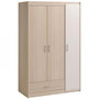 Voir la diapositive 6 : PARISOT PARISOT Chambre enfant complete - Tete de lit + lit + armoire - Style contemporain - Décor acacia clair et blanc - CHARLEMAGNE