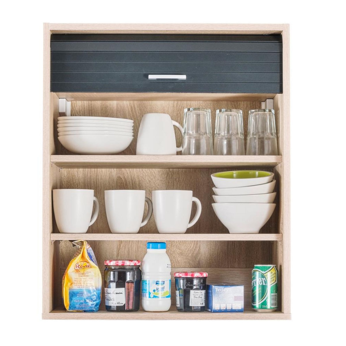 Rangement de cuisine à rideau coloris chêne L60 cm - COOKING