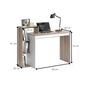 Voir la diapositive 4 : TOILINUX Bureau au design scandinave Isidor - L. 110 x H. 91 cm - Couleur bois et blanc