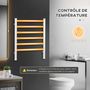 Voir la diapositive 5 : HOMCOM Sèche-serviettes électrique sur pied 140 W - radiateur porte-serviettes 6 barres - mural ou sur pied - H. 69 cm - alu.