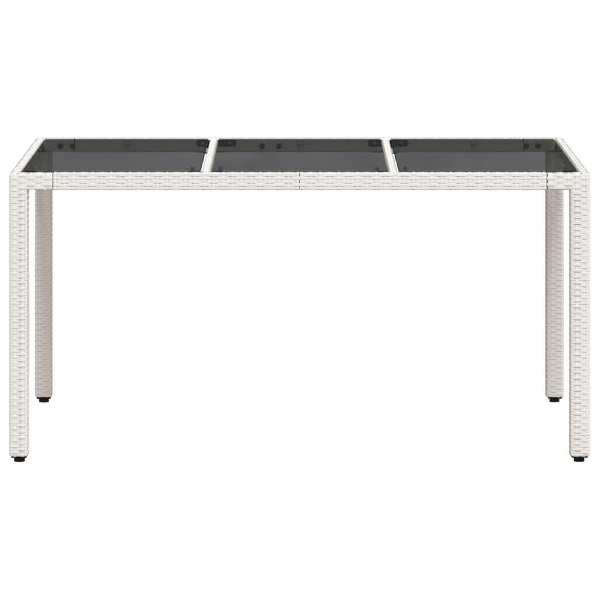 Voir la diapositive 5 : VIDAXL Table de jardin avec dessus en verre blanc resine tressee