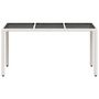 Voir la diapositive 5 : VIDAXL Table de jardin avec dessus en verre blanc resine tressee